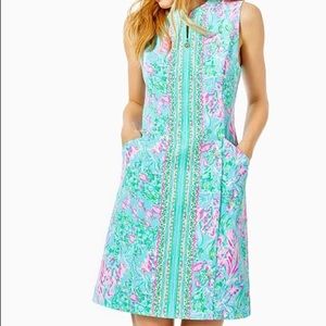 Lilly Pulitzer Amalfi Blue Best Fishes Engineered Golf Dress
